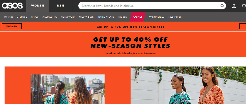 Asos website