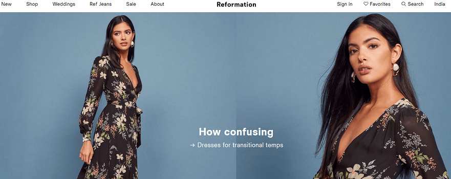 Reformation website to buy trendy clothes