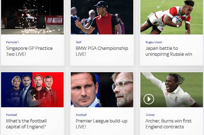 Sky Sports website