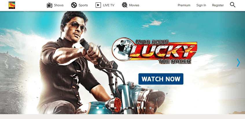 SonyLIV website