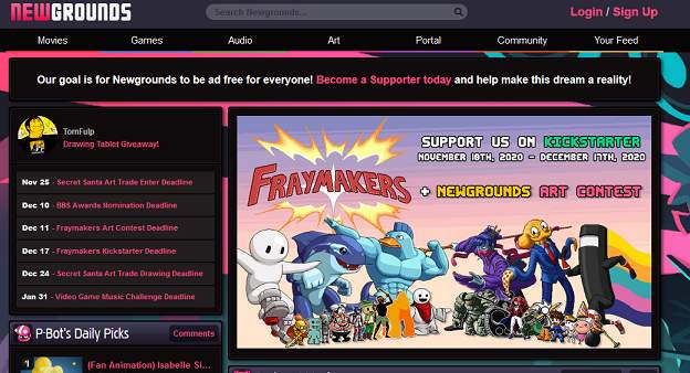 NewGrounds website