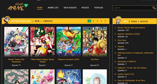 Go Go Anime website