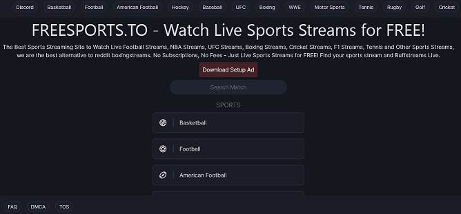 FreeSports website