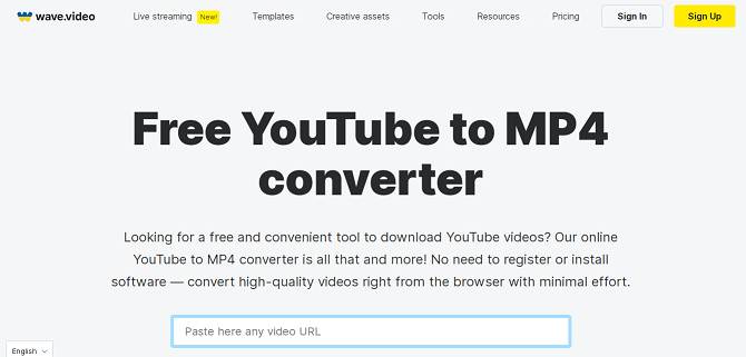 Wave.video website to convert URL to MP4