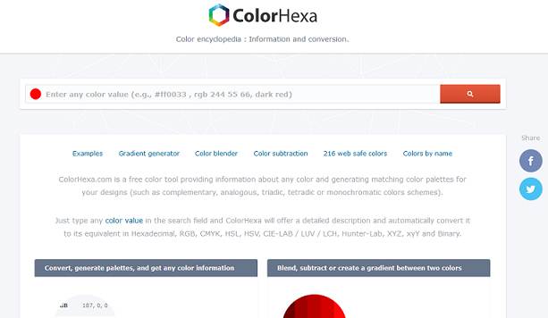 ColorHexa website