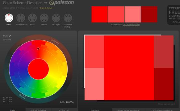 Color Scheme Designer website