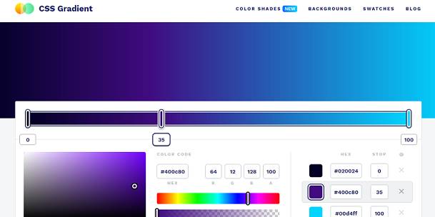 CSS Gradient website