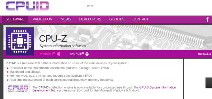 CPU - Z software