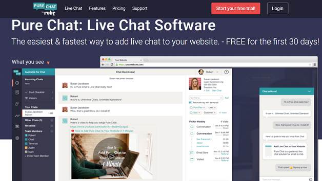 Pure Chat website