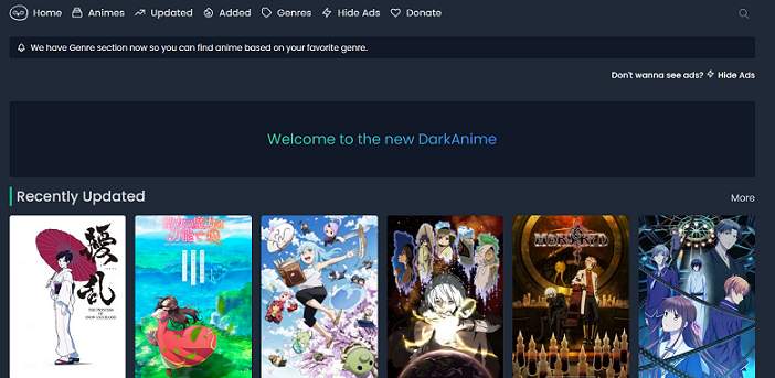 DarkAnime website