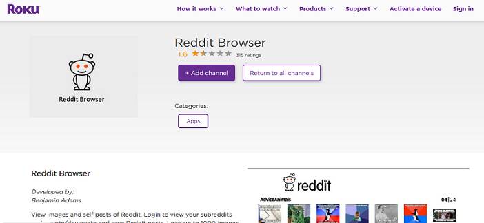 Reddit browser