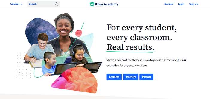 Khanacademy website for online courses