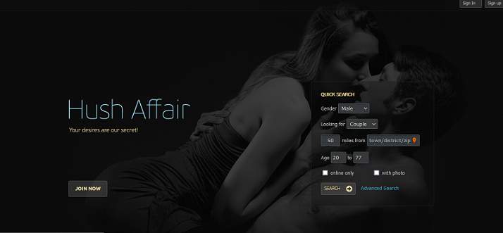 Hush Affair website