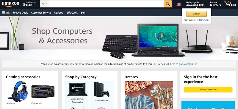 Amazon website