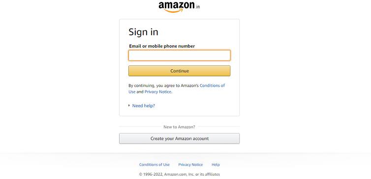 Amazon login