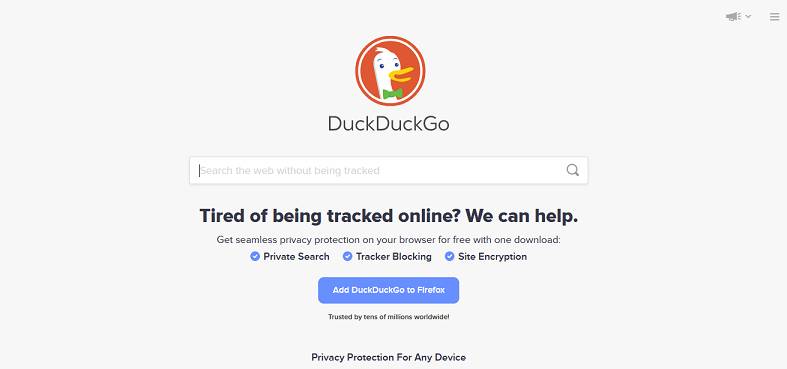 Duck Duck Go website