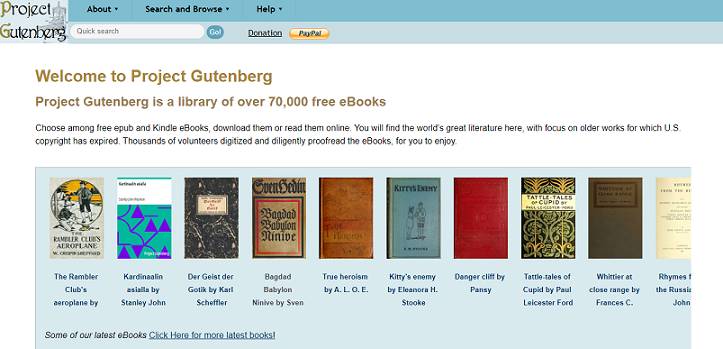 Project Gutenberg website