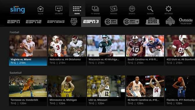 Sling TV website