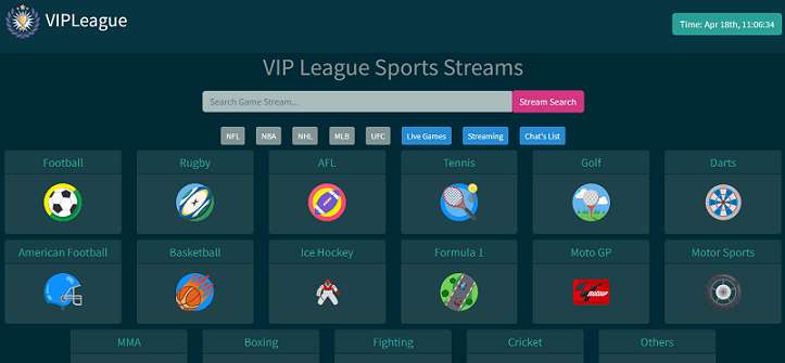 VIPLeague website