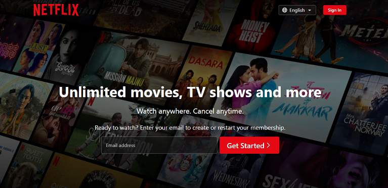 Netflix website