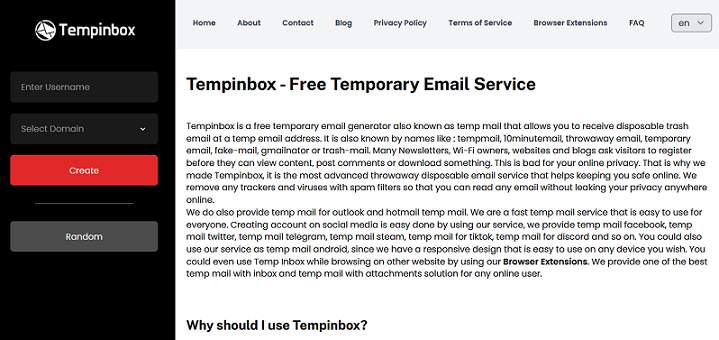 TempInBox website