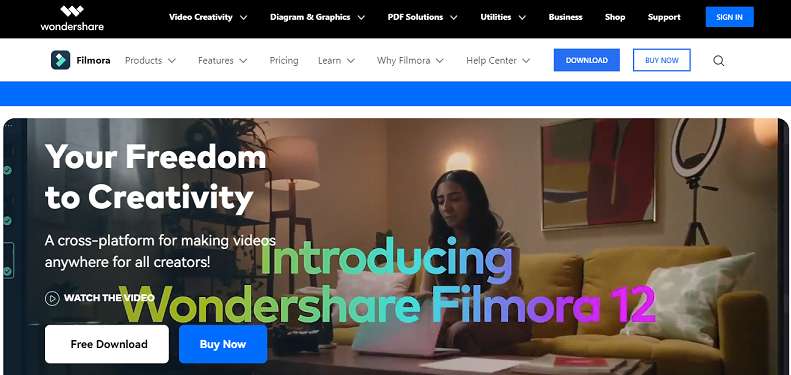 Filmora website