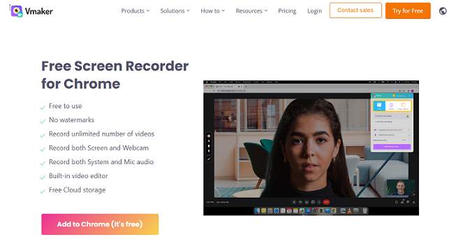 Vmaker screen recorder for Chrome