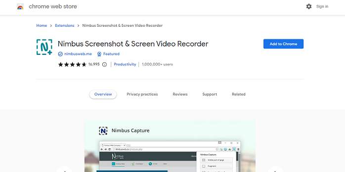 Nimbus Capture screen recorder for Chrome