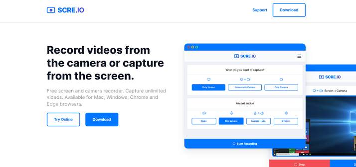 Scre.io website