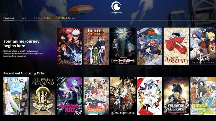 Crunchyroll website