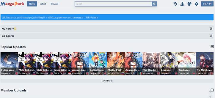 Mangapark website