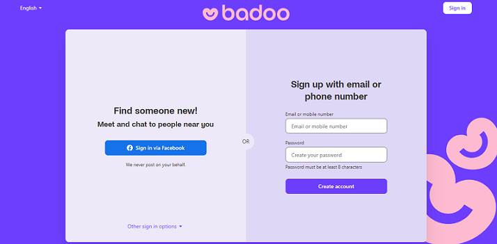 Badoo website