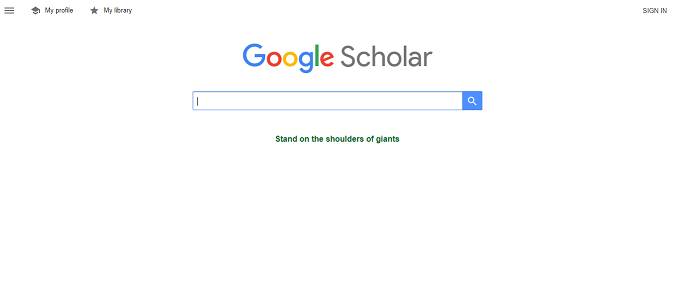 Google Scholar website