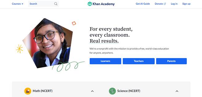 Khan Academy website