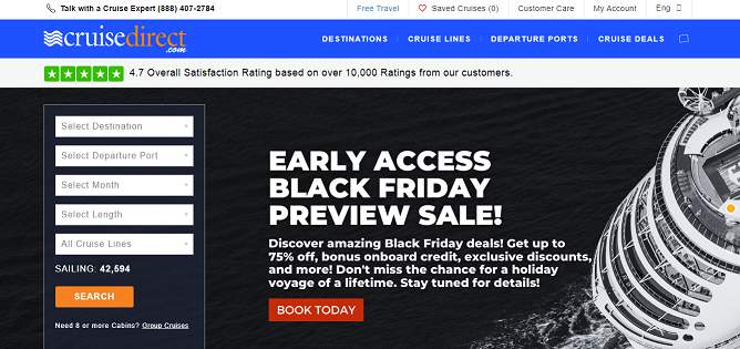 CruiseDirect website