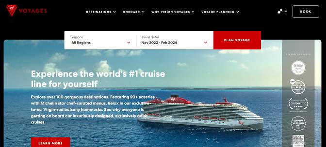 Virgin Voyages website