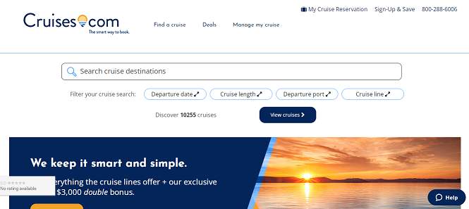 Cruises website