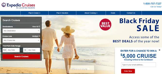 Expedia Cruises website