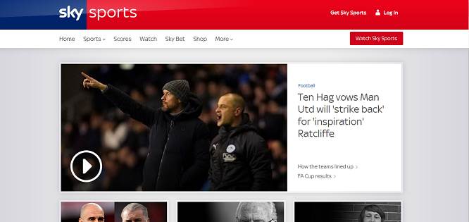 Sky Sports website