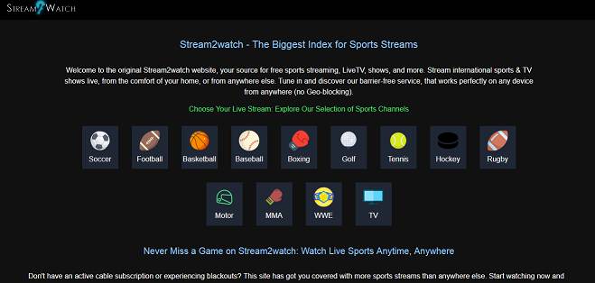 Stream2Watch website