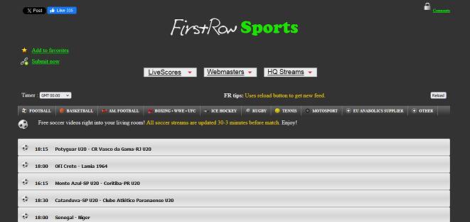 FirstRowSports website