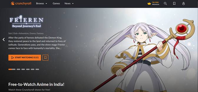 Crunchyroll website